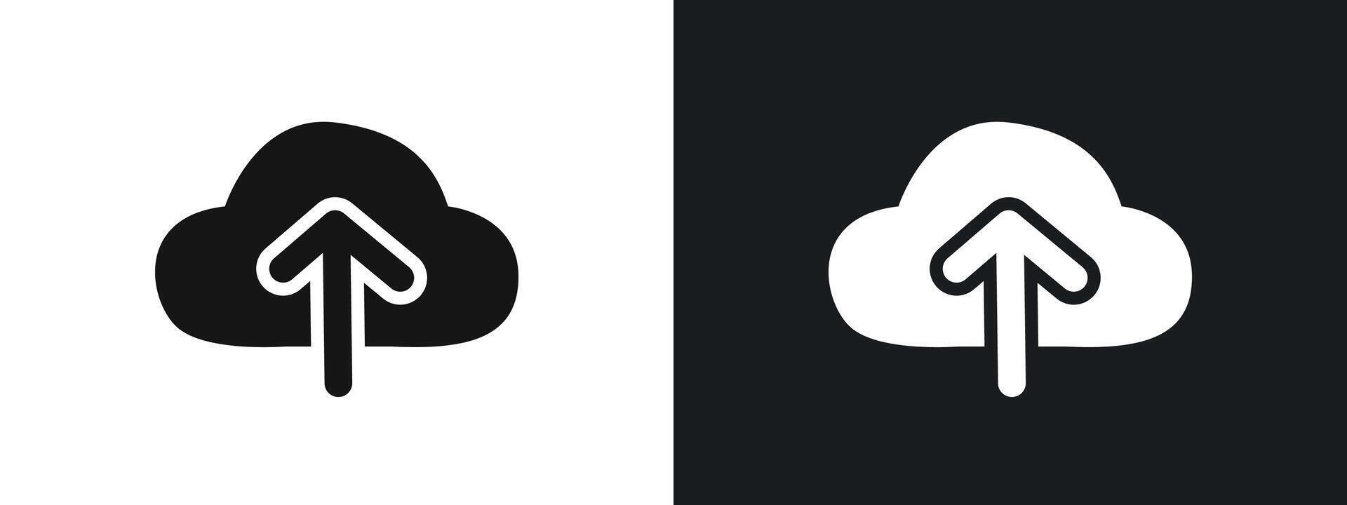 Upload icon linear graphics set in black vector