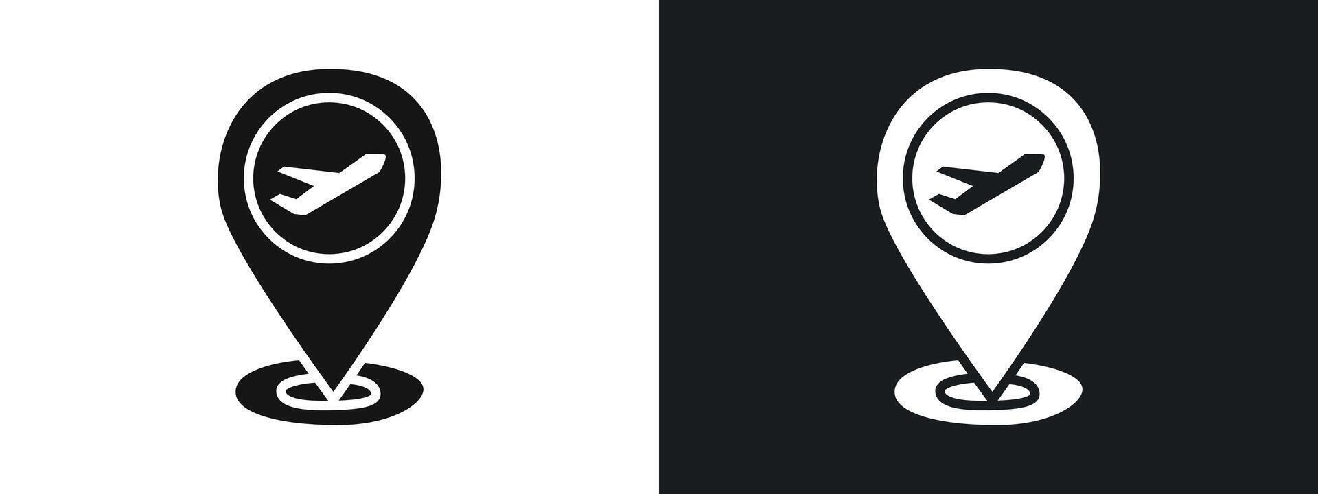 voyage icon linear graphics set in black vector