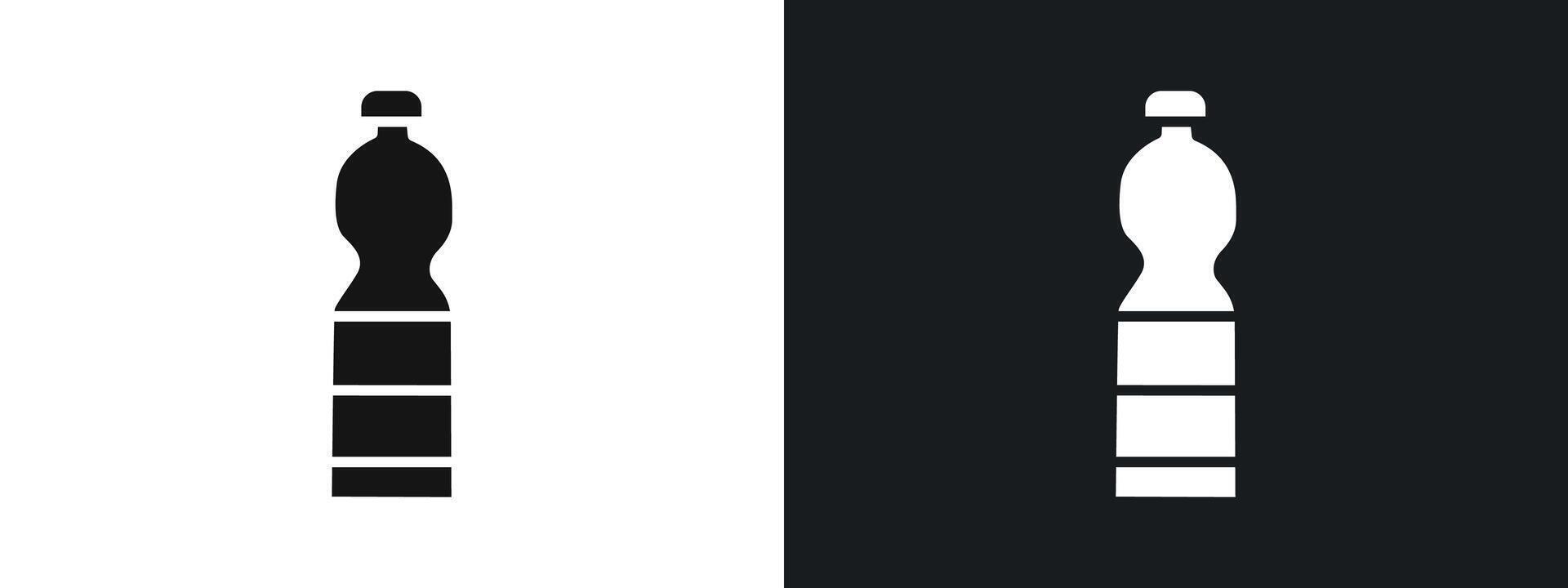 Water Bottle Icon linear graphics set in black vector