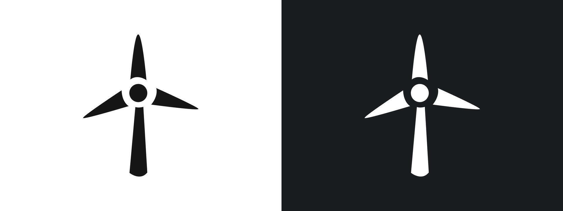 Wind turbine icon linear graphics set in black vector