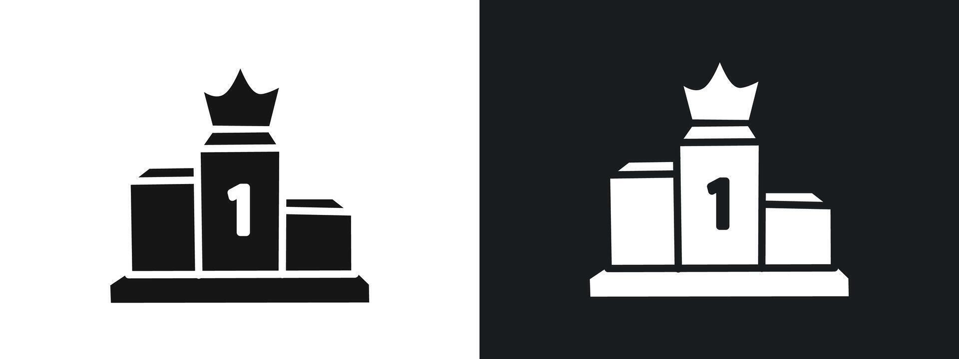 Winner podim Icon linear graphics set in black vector