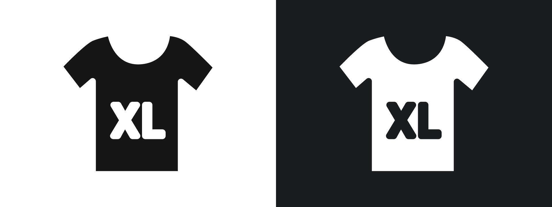 XL Shirt Size Icon linear graphics set in black vector