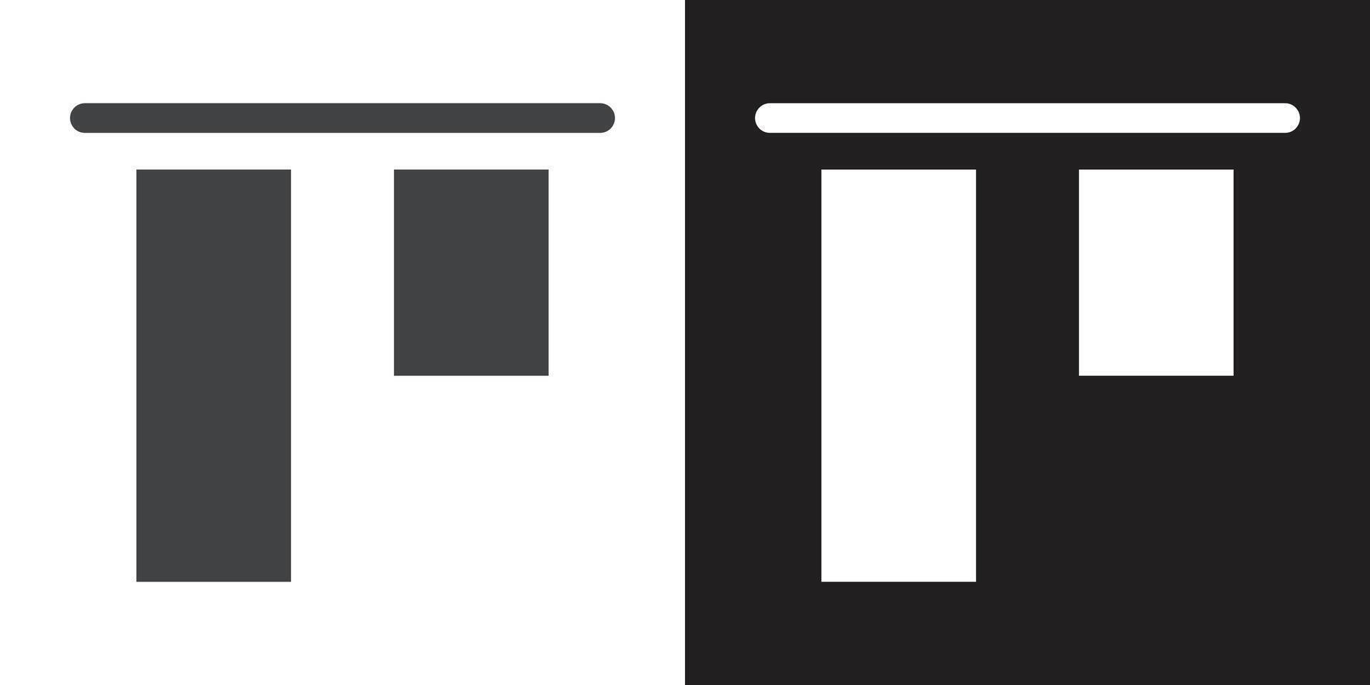 Alignment icon Flat set in black and white color vector