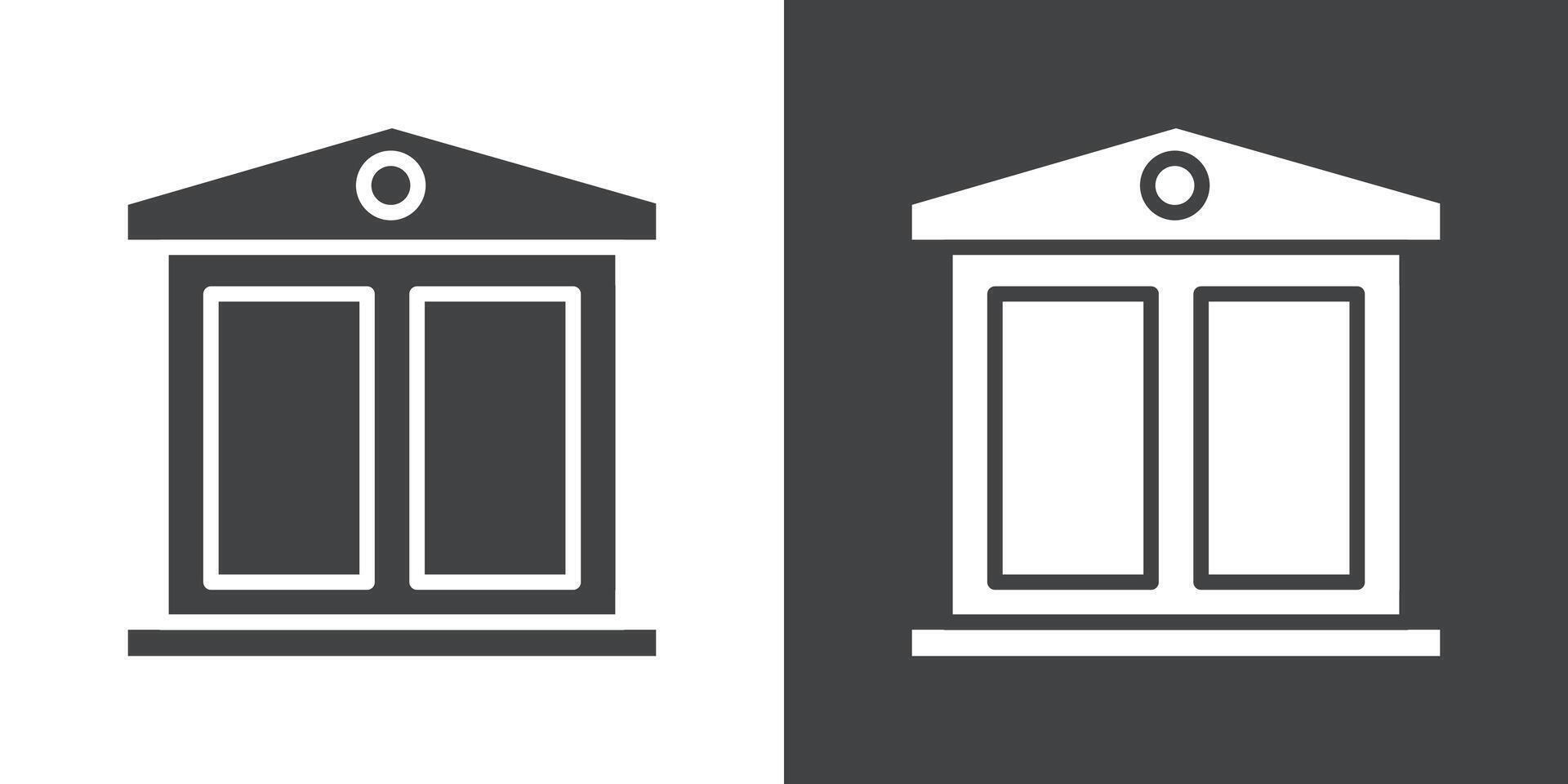 Bank icon Flat set in black and white color vector