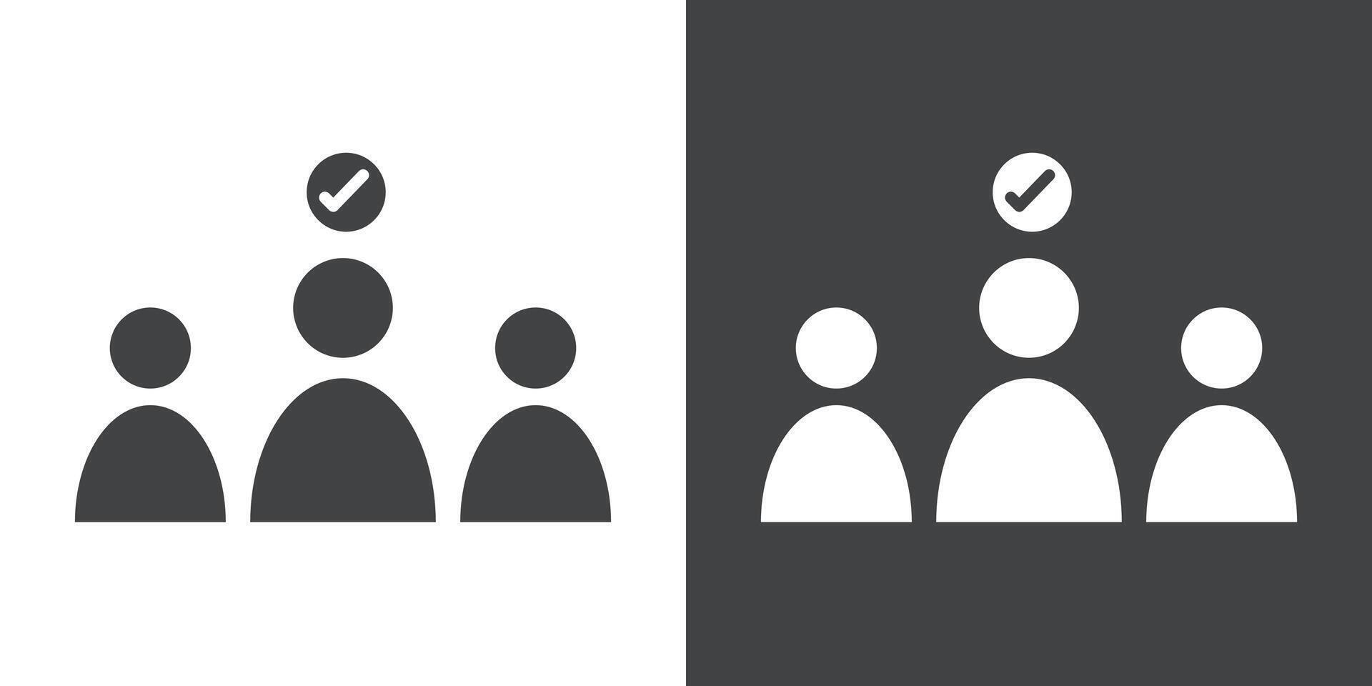 Candidate icon Flat set in black and white color vector