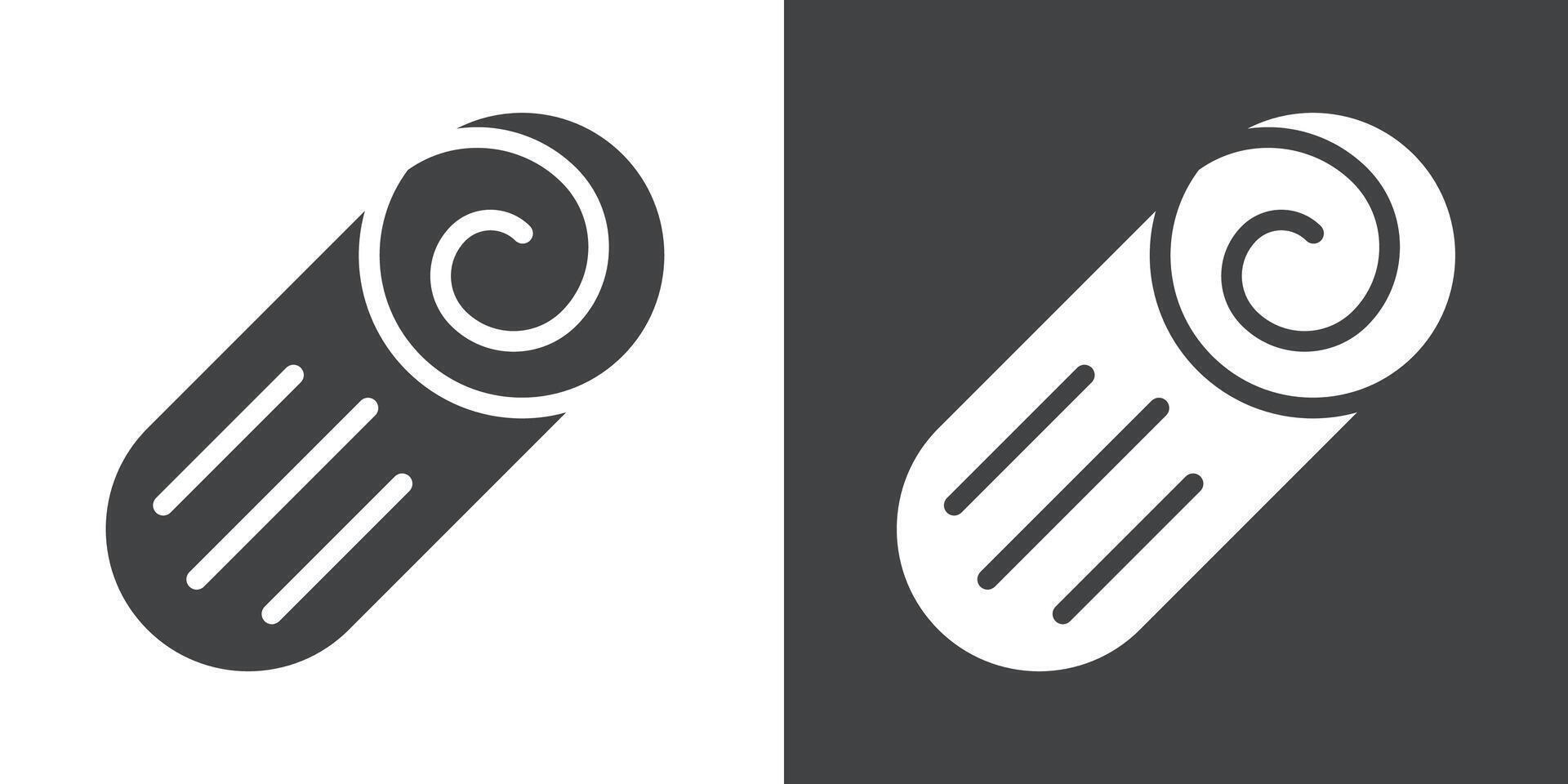 Cinnamon bark icon Flat set in black and white color vector