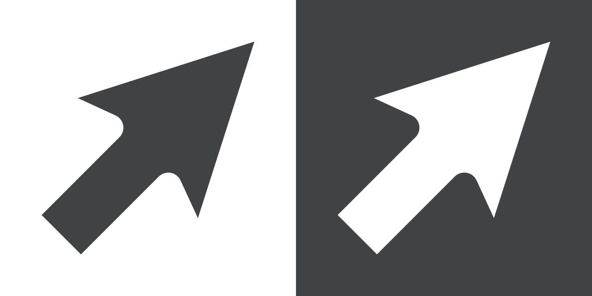 Cursor icon Flat set in black and white color vector