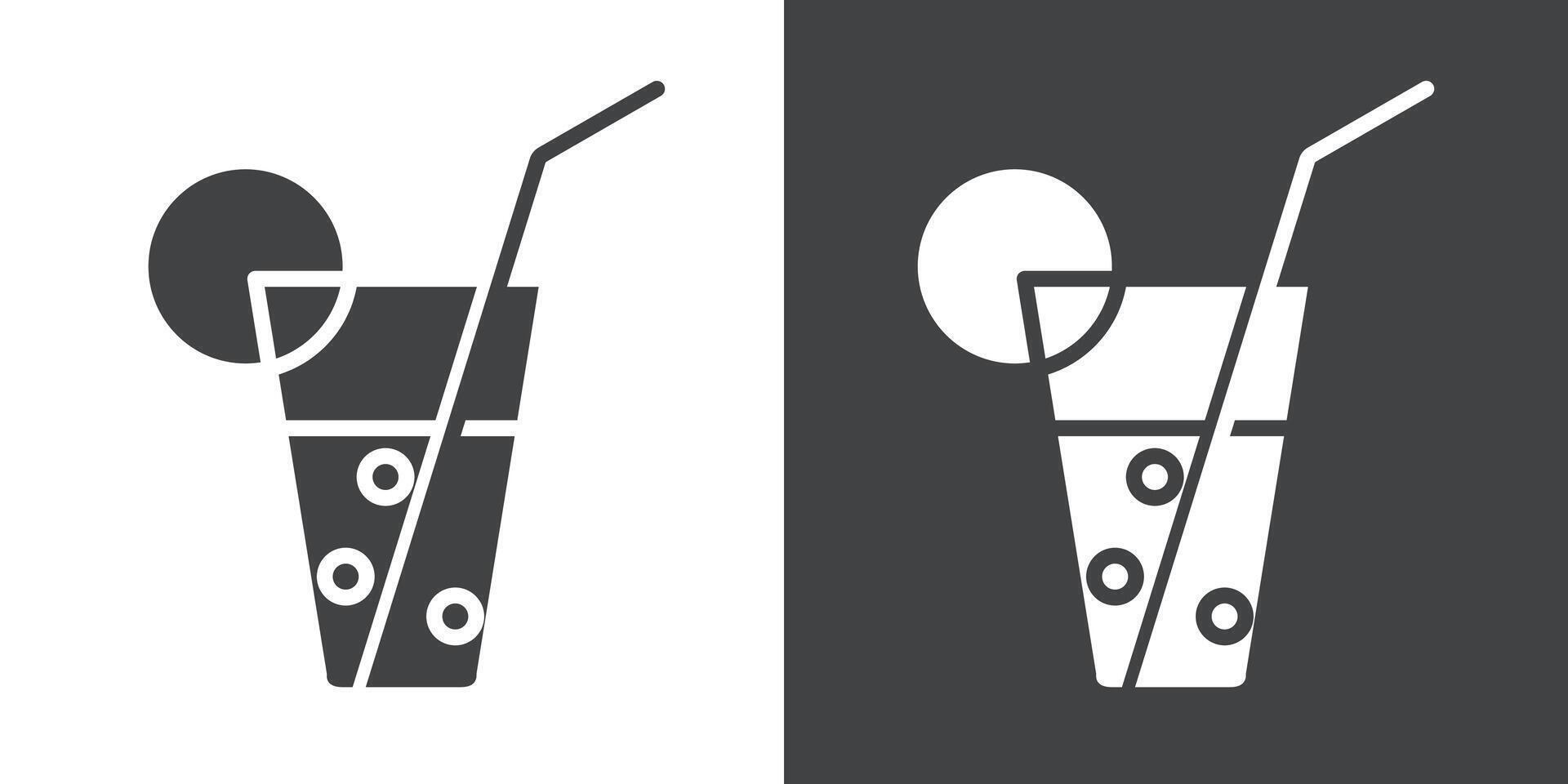 Diet drink icon Flat set in black and white color vector