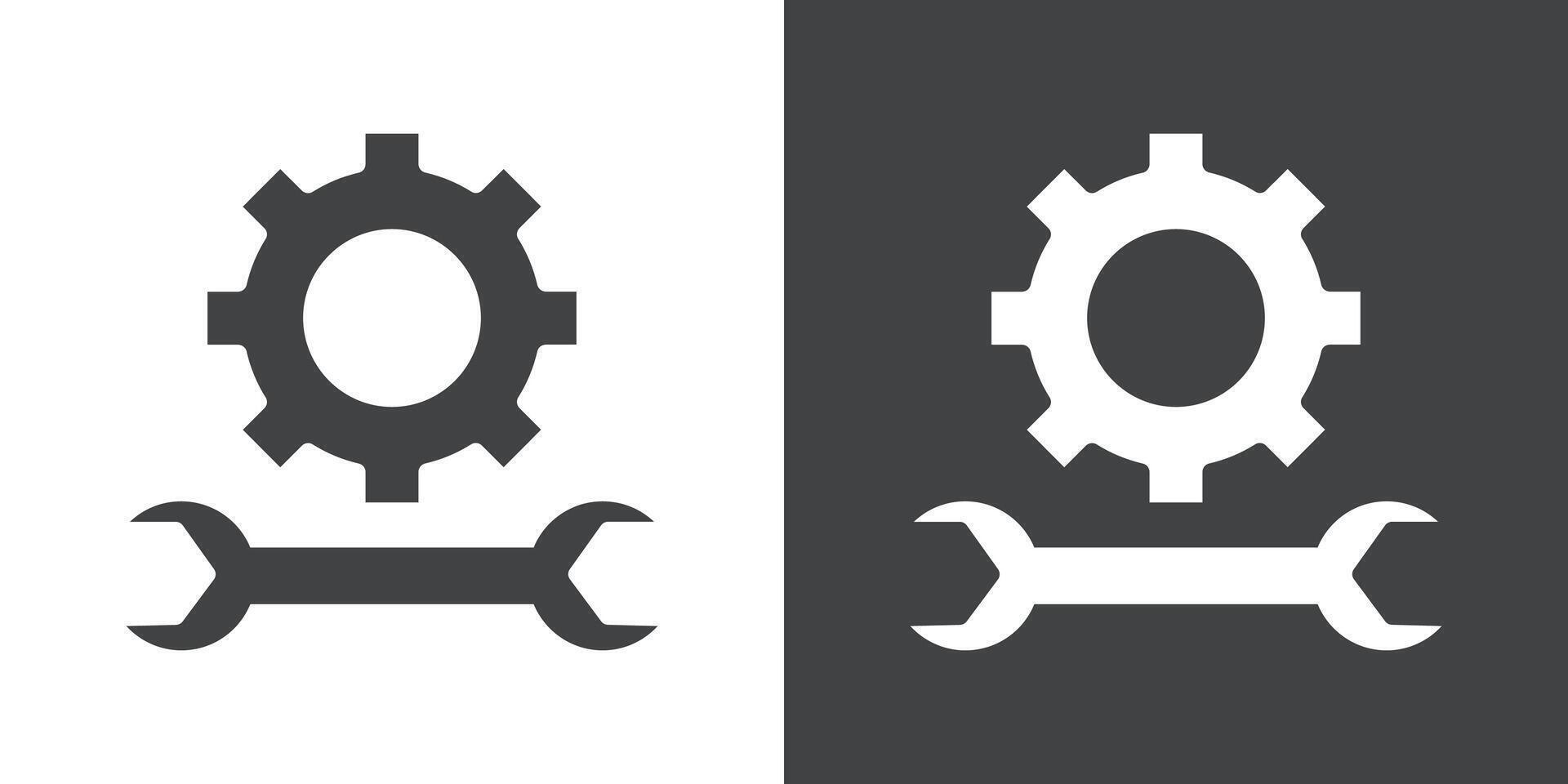 Engineering tool icon Flat set in black and white color vector