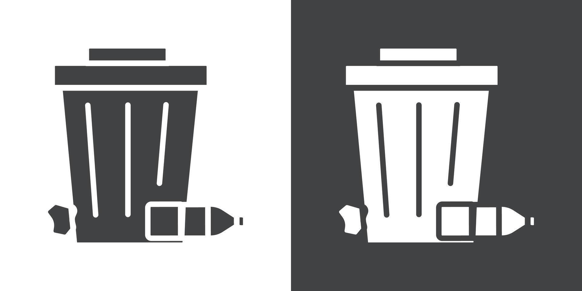 Leftovers Disposal icon Flat set in black and white color vector