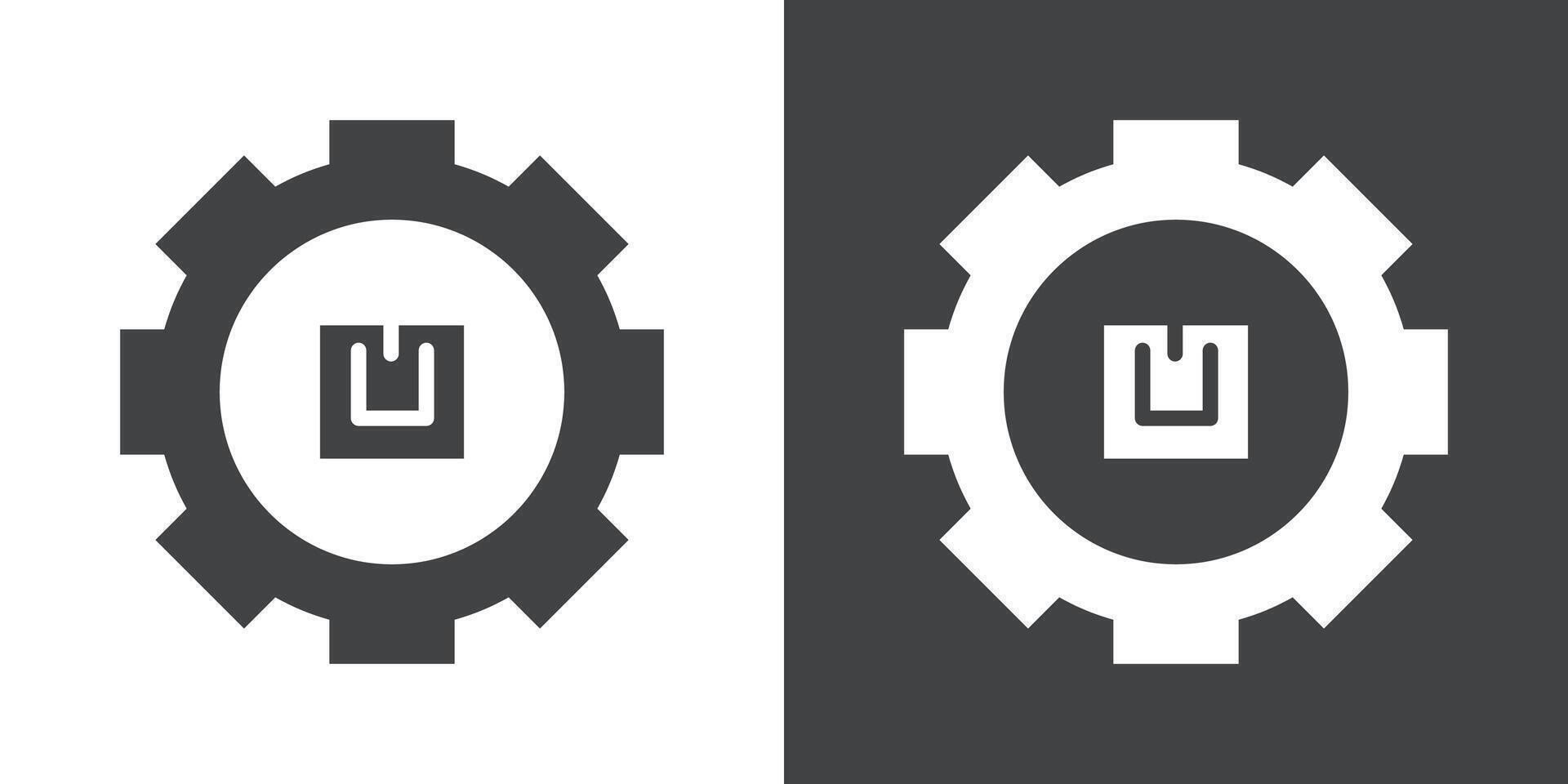 logistics management icon Flat set in black and white color vector