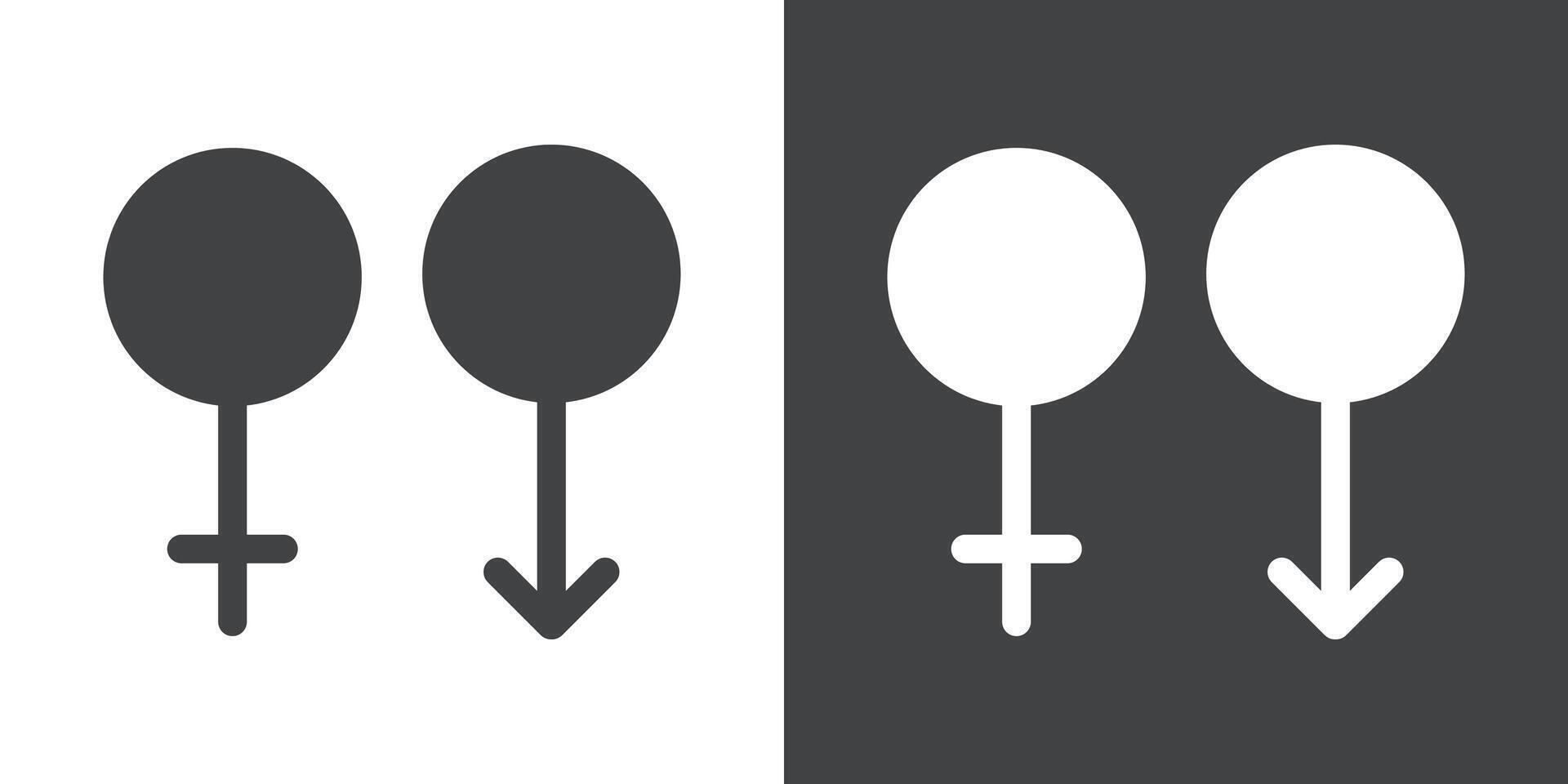 Male, female symbols icon vector