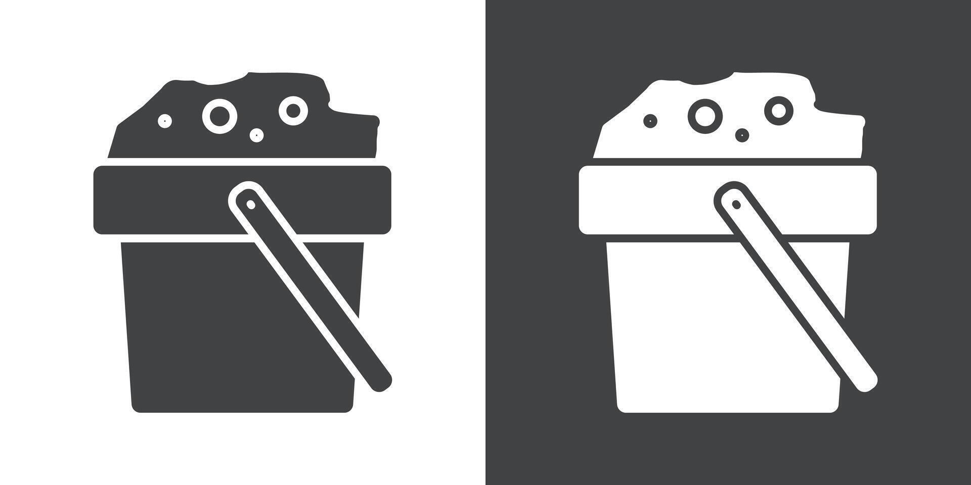 Sand bucket icon Flat set in black and white color vector