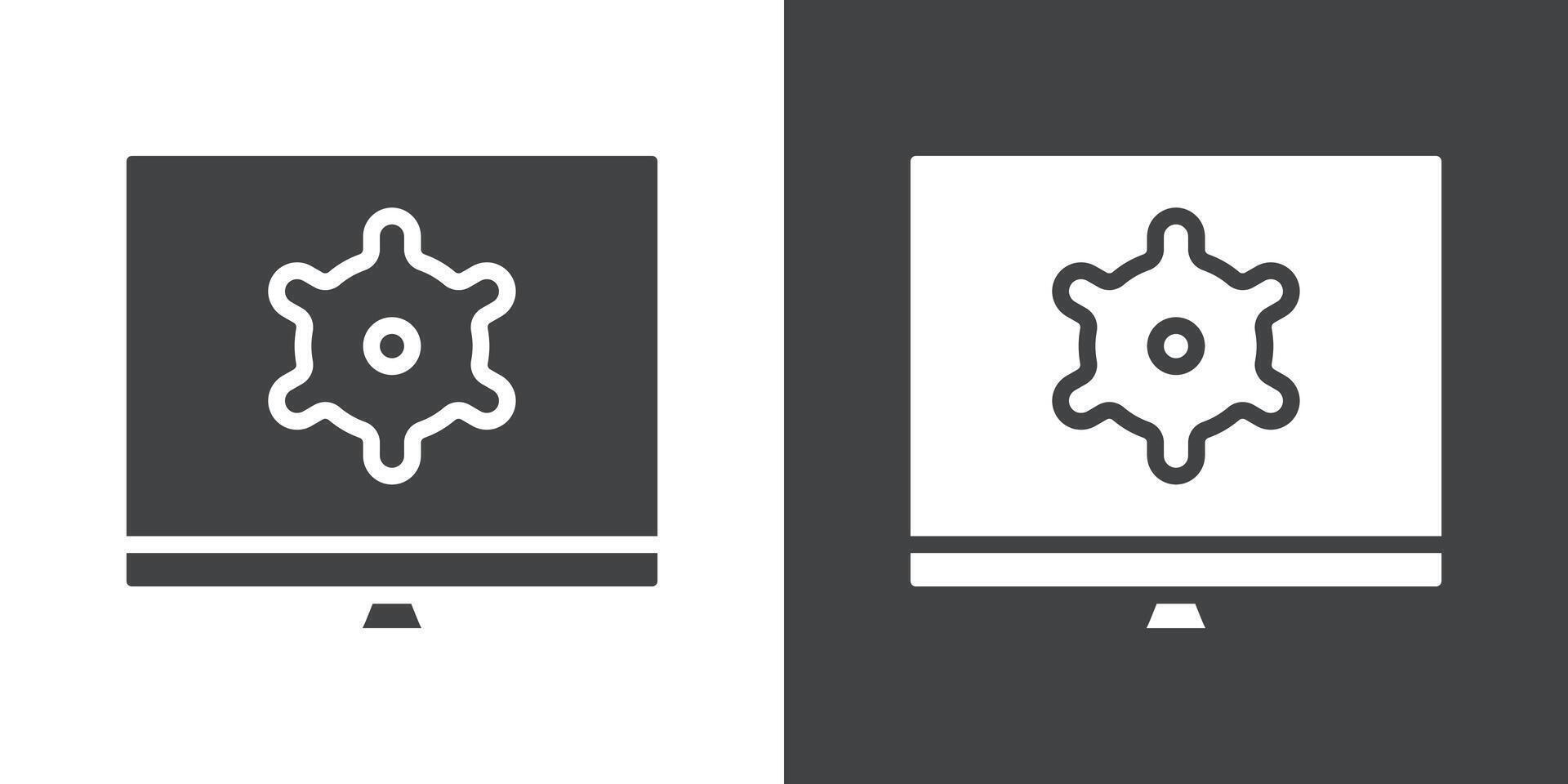 Setup icon Flat set in black and white color vector
