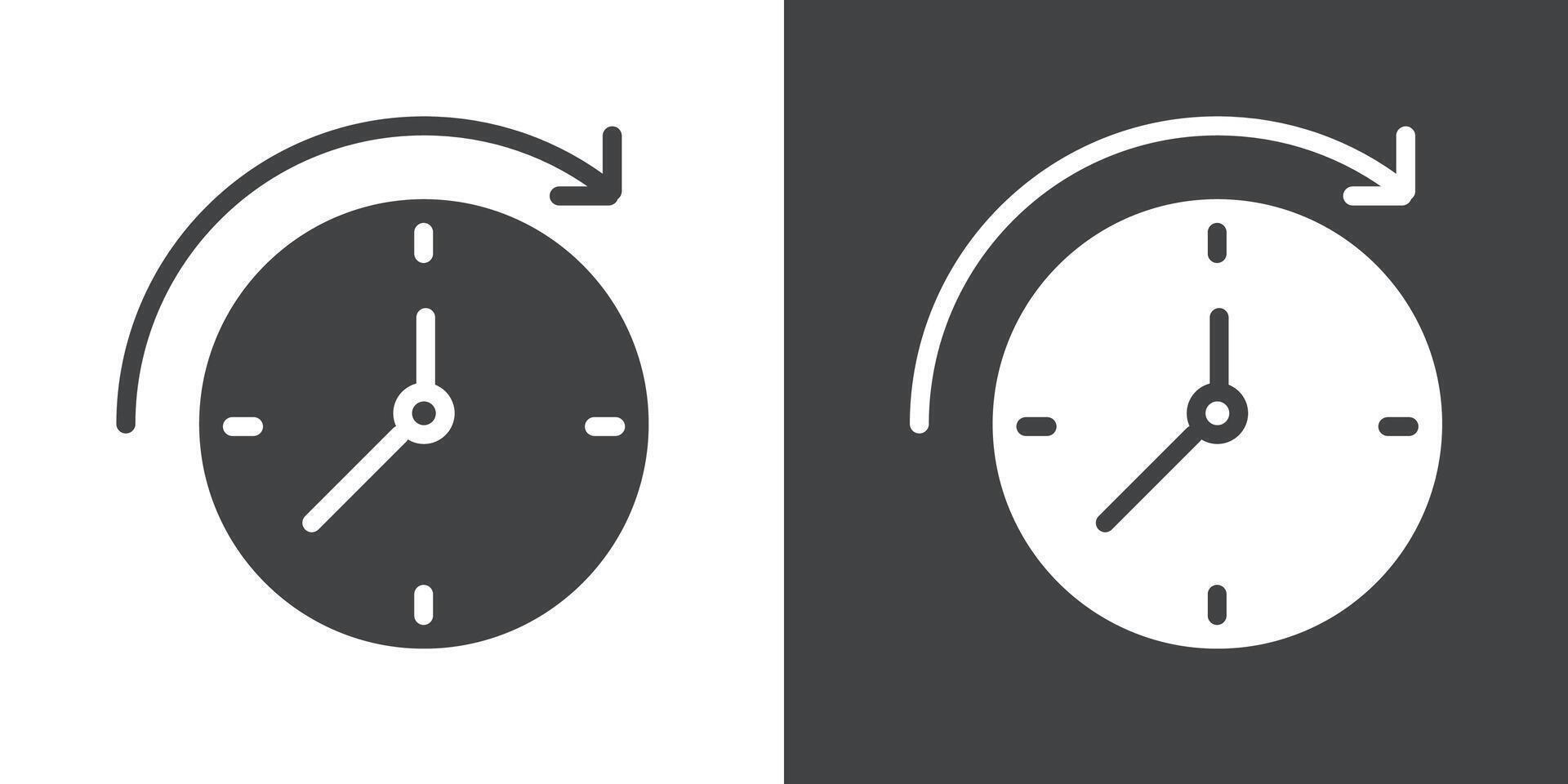 Time passing icon Flat set in black and white color vector