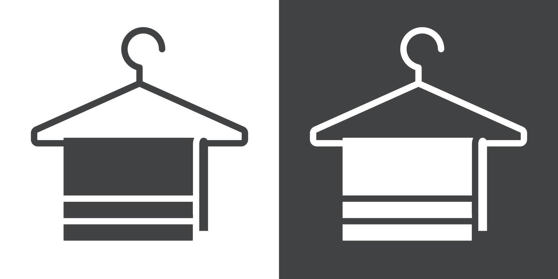towel icon Flat set in black and white color vector