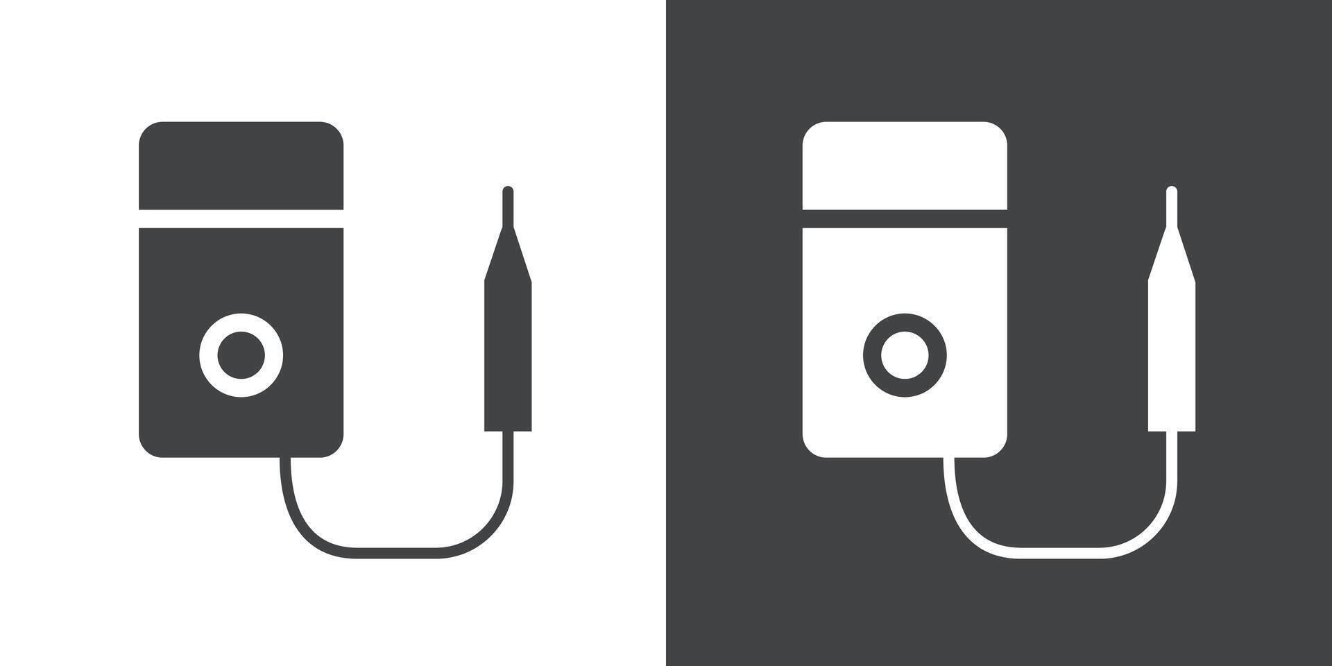 voltmeter icon Flat set in black and white color vector