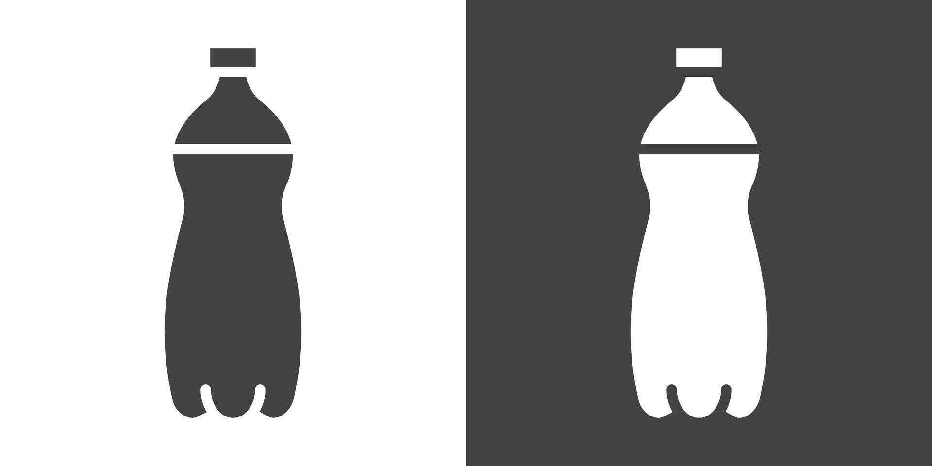 Water bottle icon Flat set in black and white color vector