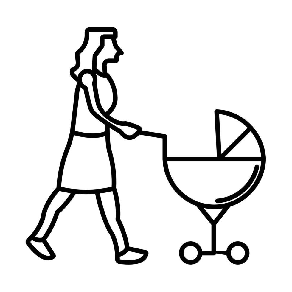 Babysitter icon Logo symbol outline set vector