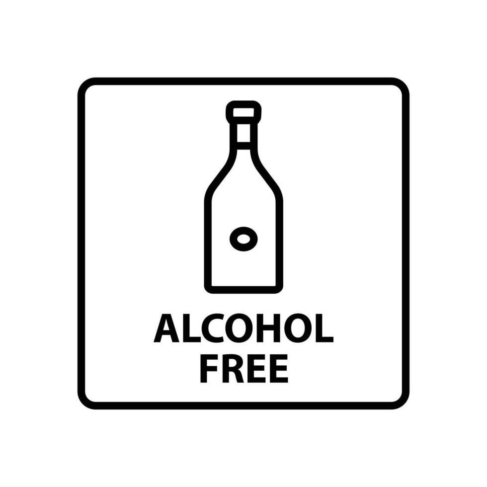 Alcohol free icon Logo symbol outline set vector
