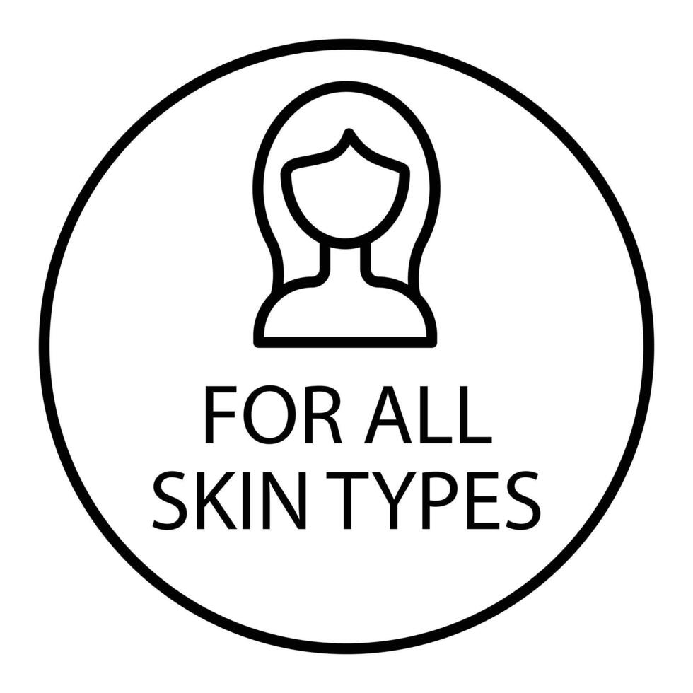 for all skin types icon Logo symbol outline set vector