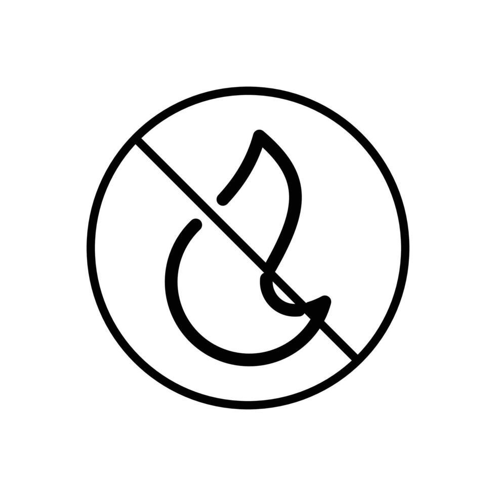 No fire icon Logo symbol outline set vector