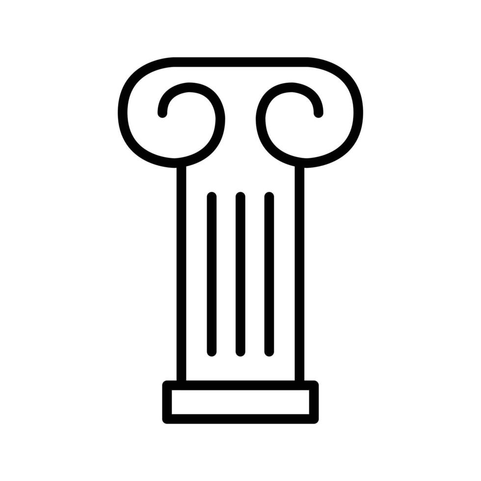 Pillar column icon Logo symbol outline set vector