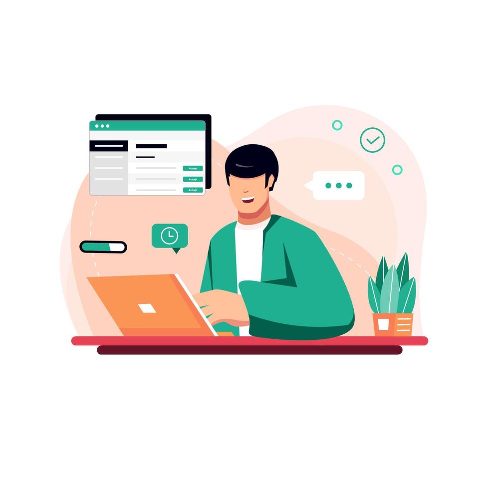 Accept tasks concept illustration vector