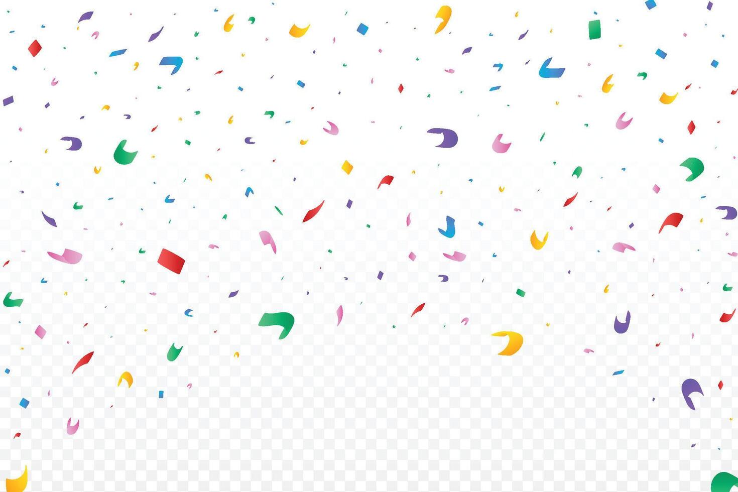 Colorful confetti and birthday party element falling . Anniversary and festival celebration background design with tinsel and foil paper. Confetti falling backdrop design. vector