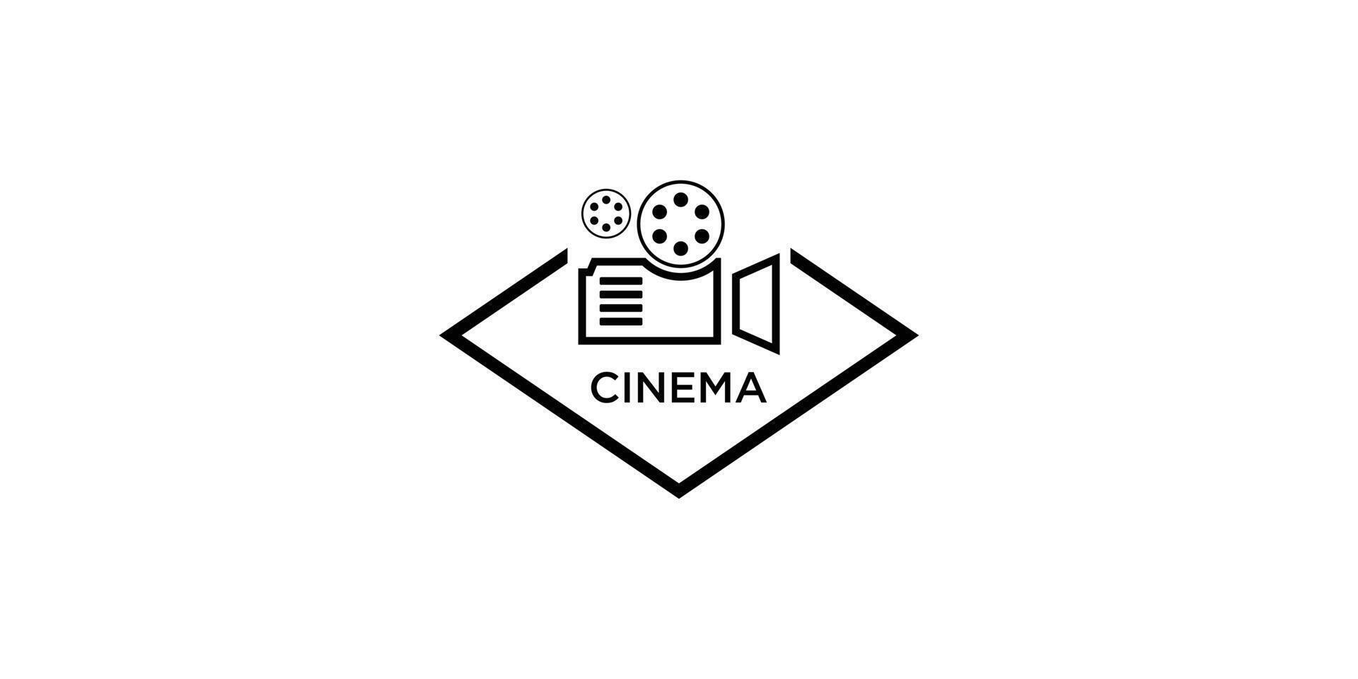 Creative reel people film logo design premium vector