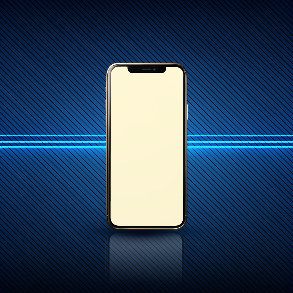 a phone mockup on template on dark blue background psd