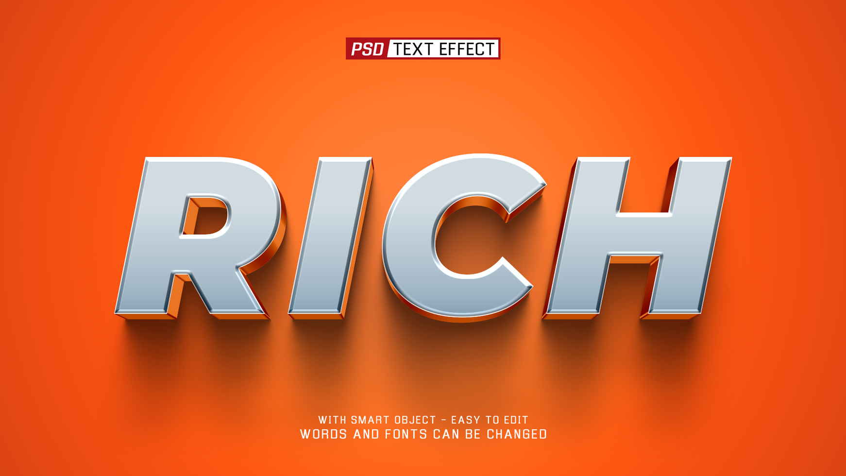 rich 3d text effect psd