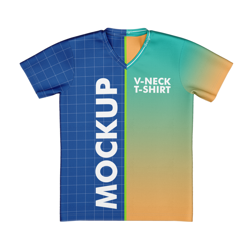 V neck t shirt mockup front view psd