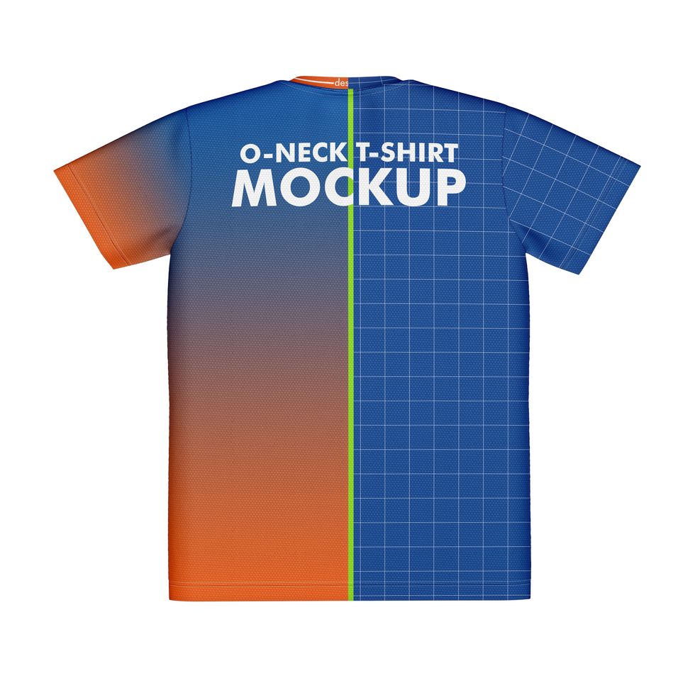 O neck t shirt mockup back view psd