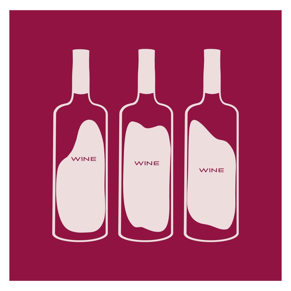 Bottles of wine on a rich burgundy background showcasing the elegance of wine culture vector