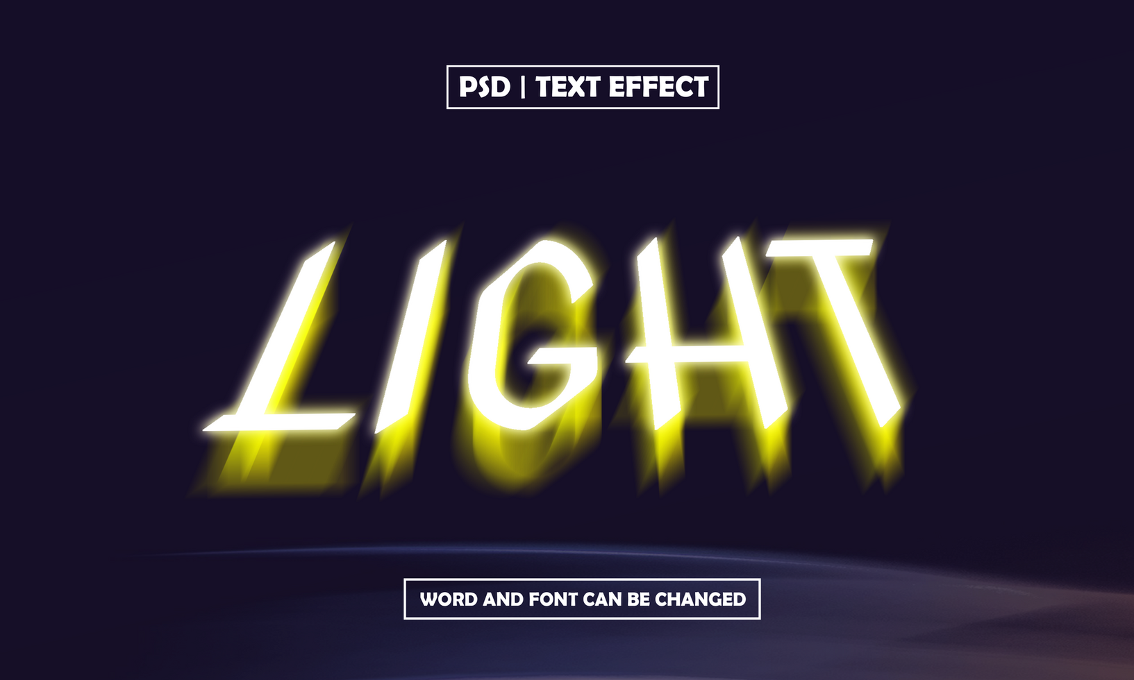 Light Editable Text Effect With Shadow psd