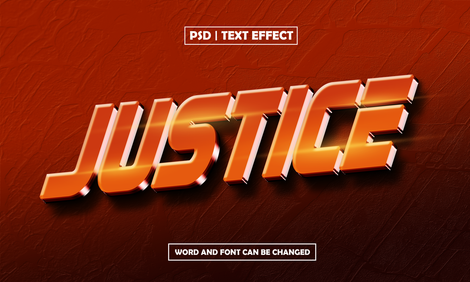 Justice 3D Editable Text Effect With Modern Font Style psd