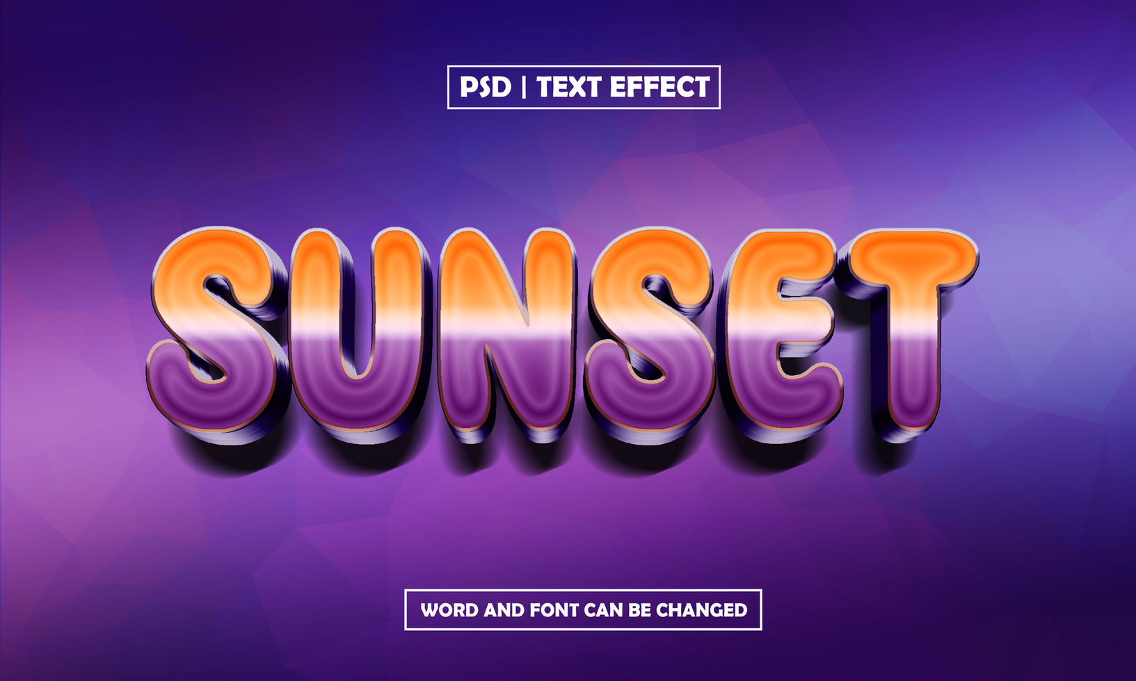 Sunset 3D Editable Text Effect With Vibrant Style psd