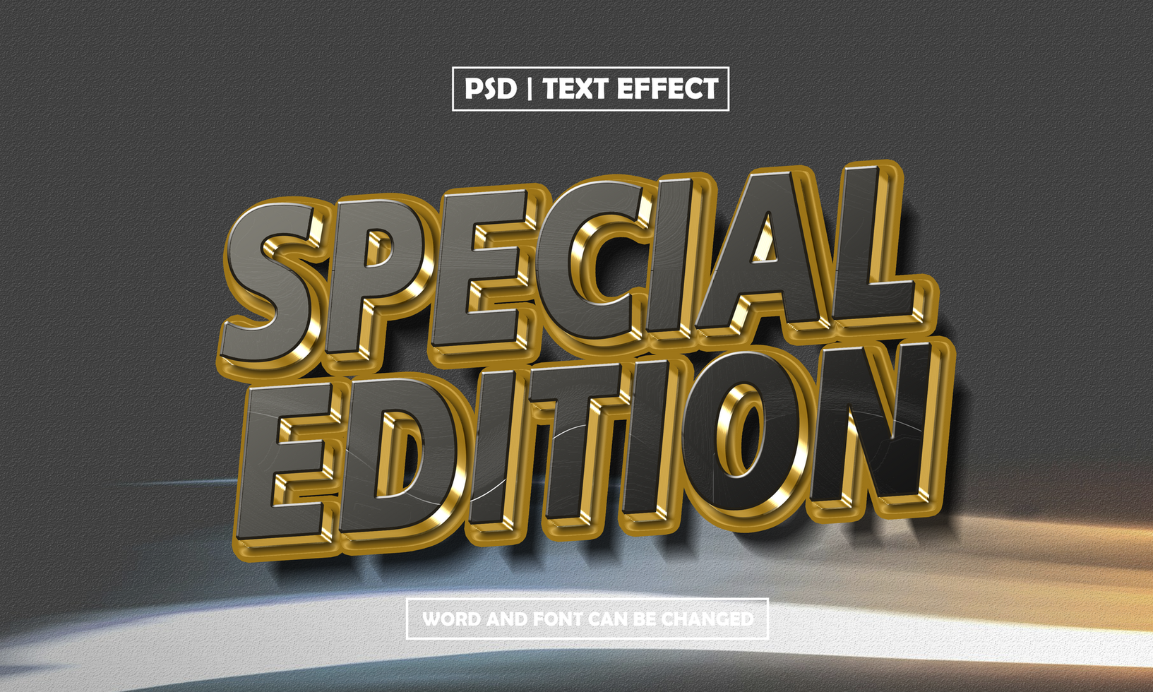 Special Edition 3D Gold Style Eidtable Text Effect psd