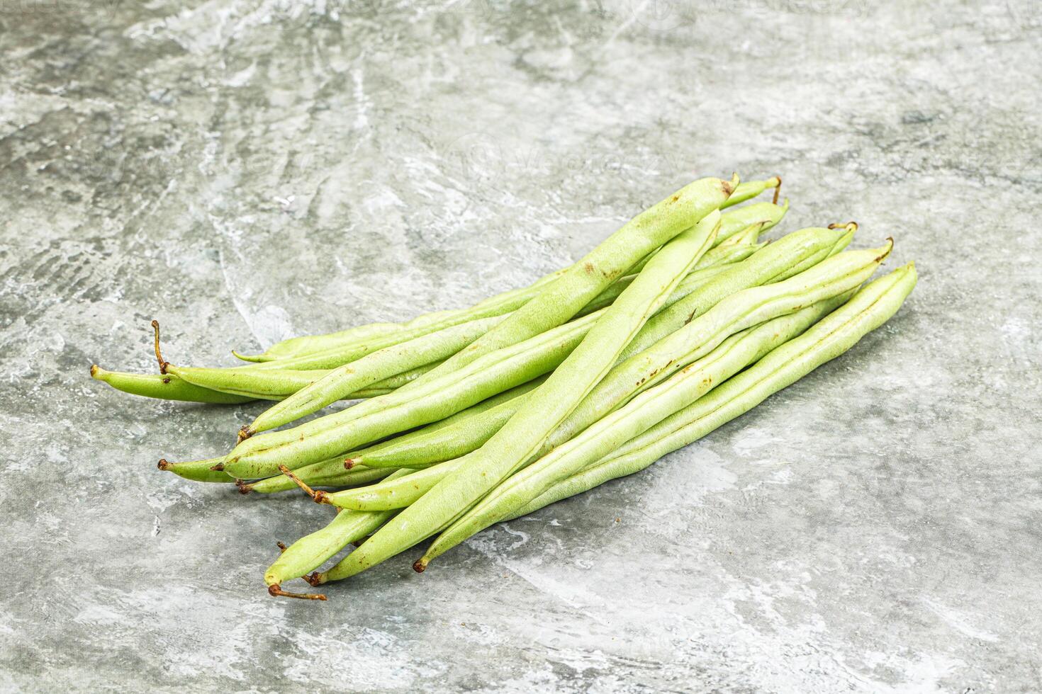 Raw fresh young green bean photo
