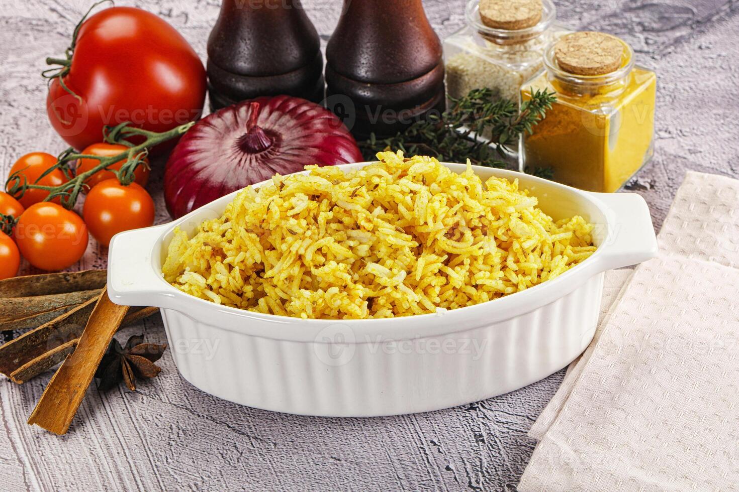 Indian cuisine lemon basmati rice photo