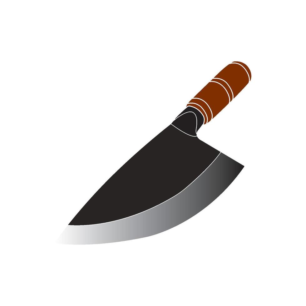 sturdy butcher knife design vector