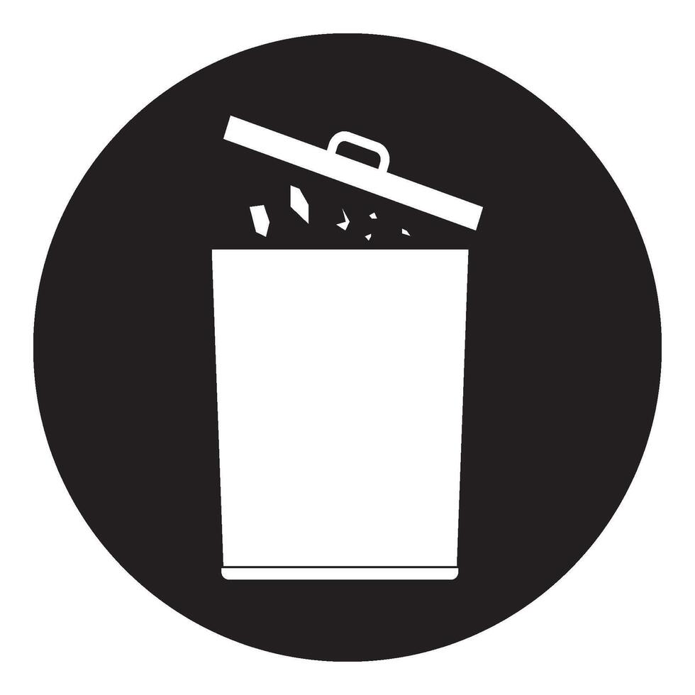 illustration of a plastic trash can vector