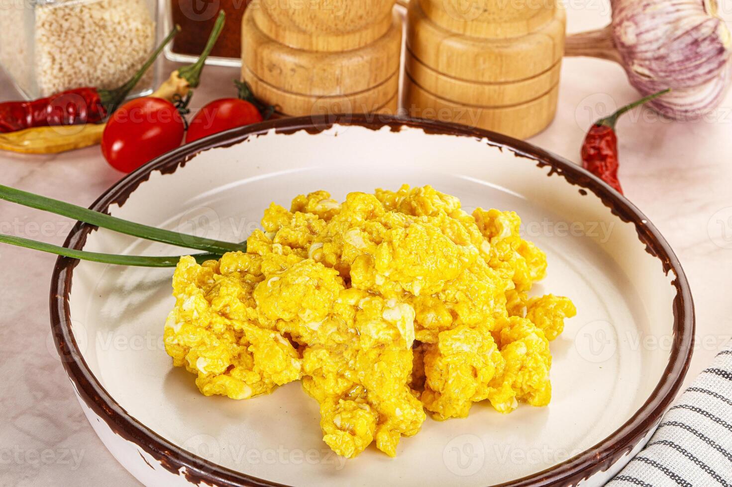 Scrambled egg in the bowl photo