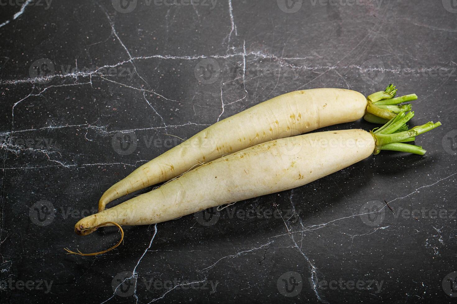 Raw ripe organic Daikon root photo