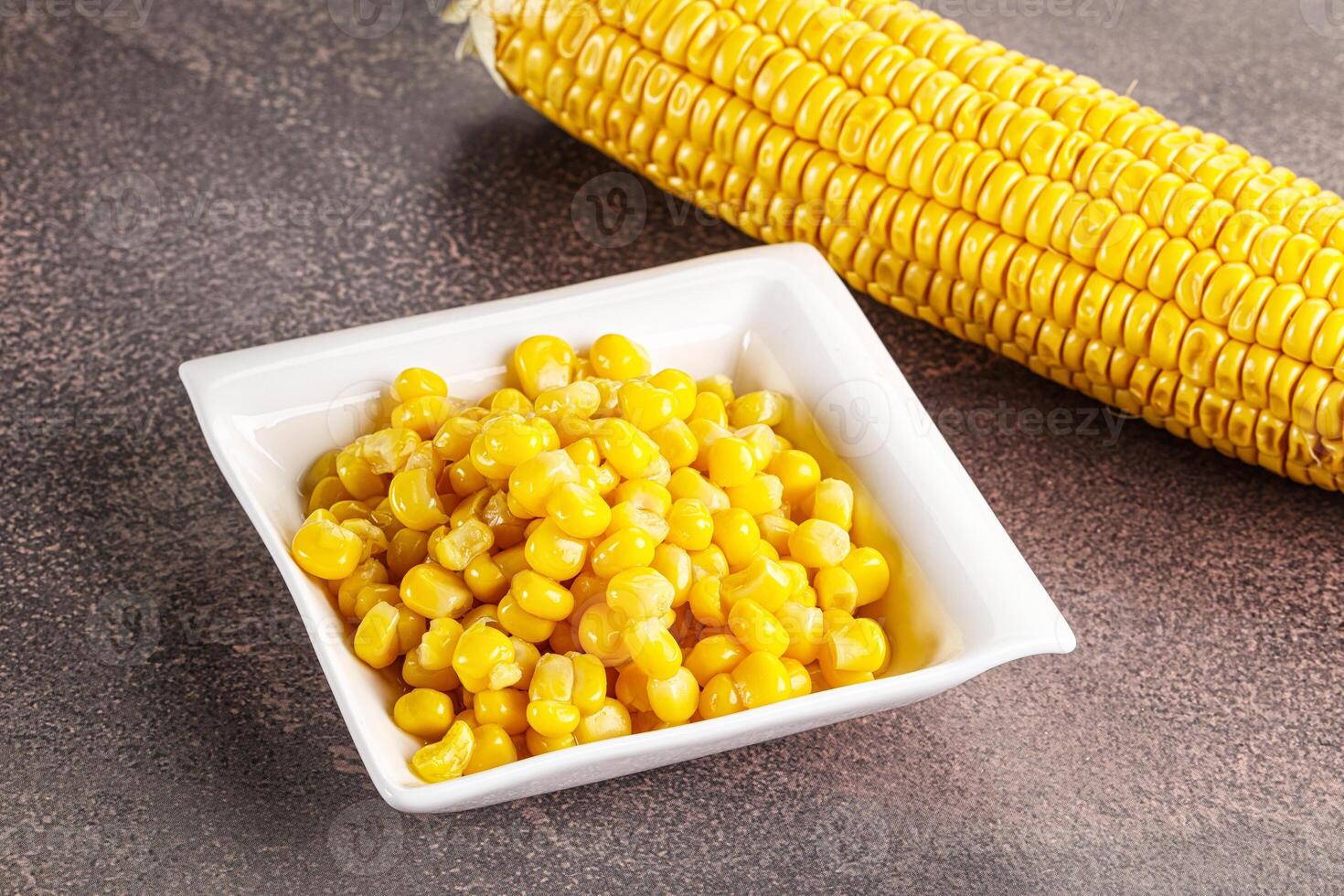 Marinated corn in the bowl photo