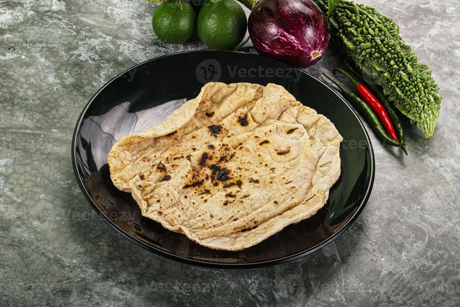Indian traditional tandori bread - Roti photo