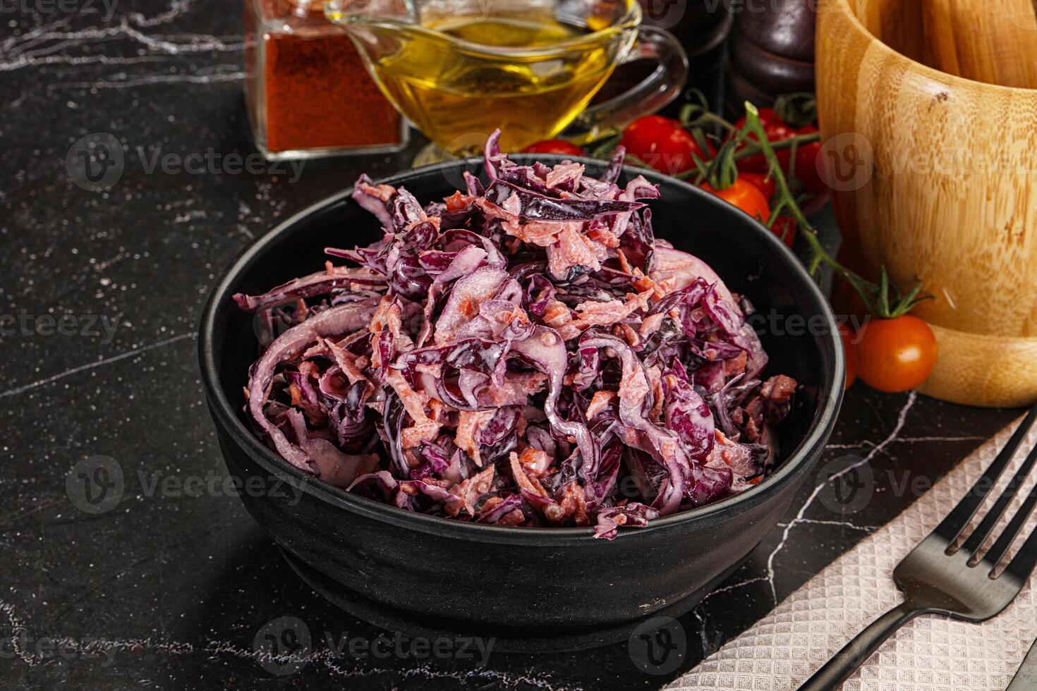 Coleslaw salad with cabbage and carrot photo