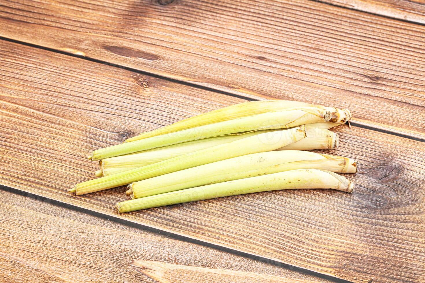 Green organic lemongrass stem heap photo