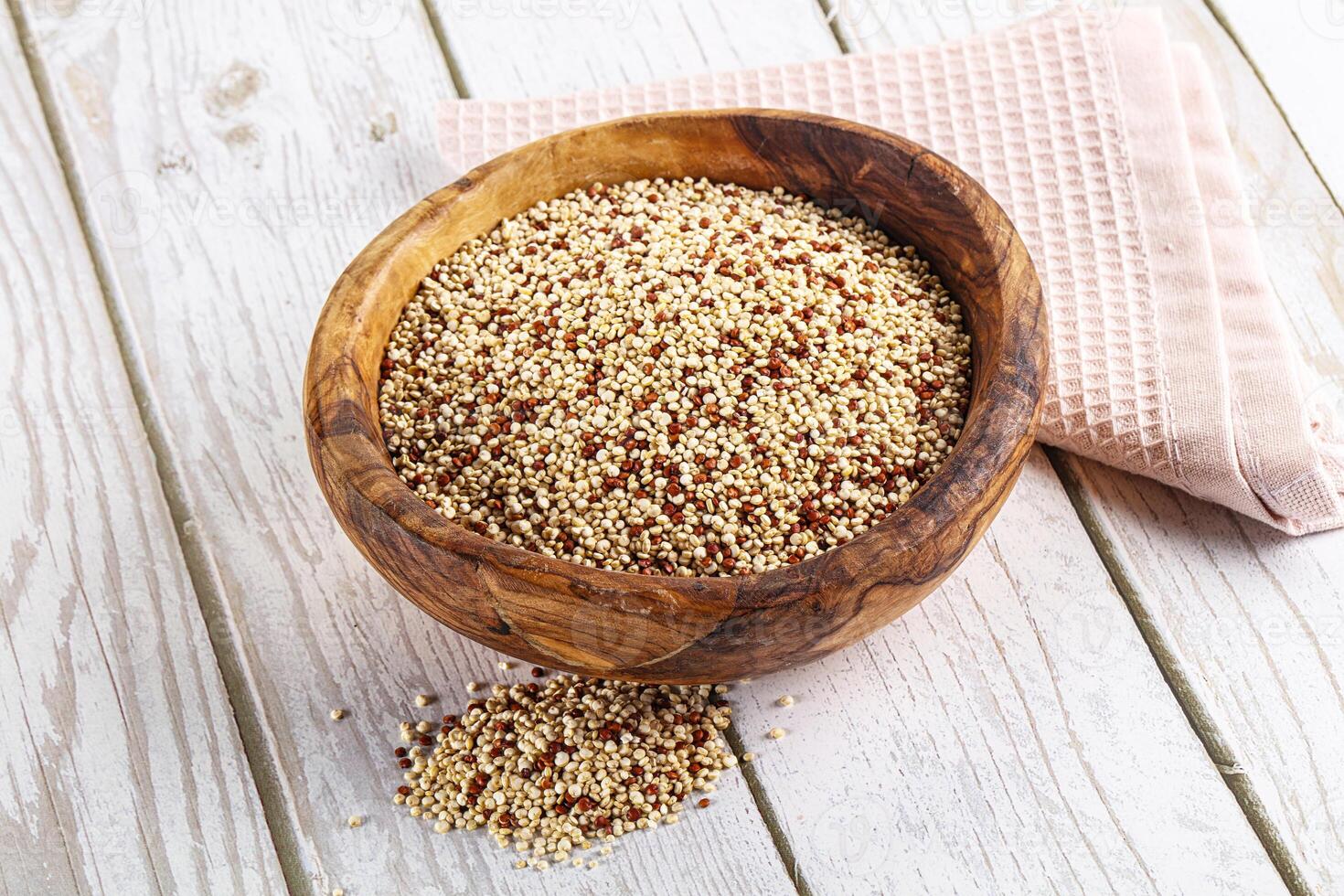 Raw dry quinoa cereal grain photo
